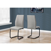 Monarch Specialties Dining Chair, Set Of 2, Side, Upholstered, Kitchen, Dining Room, Fabric, Metal, Grey, Black I 1113